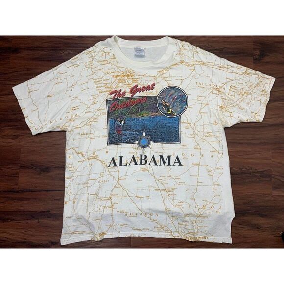 Vintage Alabama T-Shirt XL White High Low - Picture 5 of 8